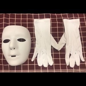 Full Face Jabbawockeez Costume Mask & White Gloves